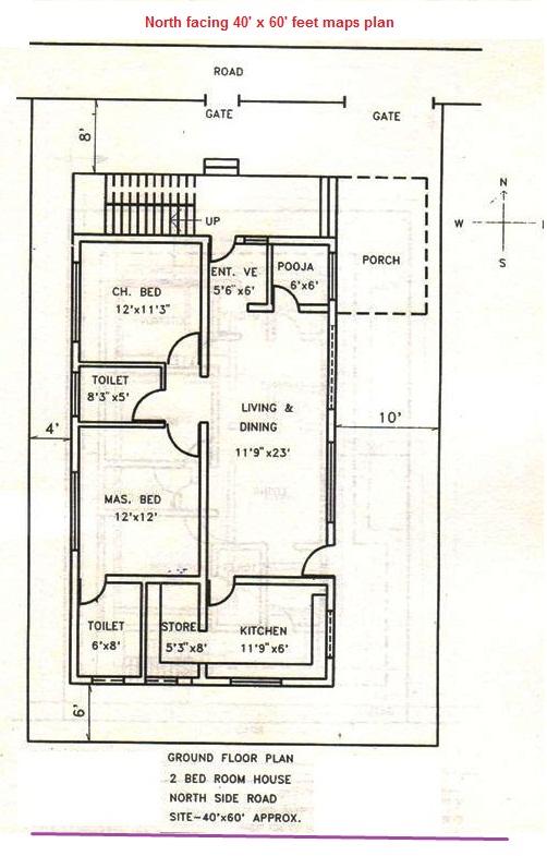 30 X 60 North Facing House Plans